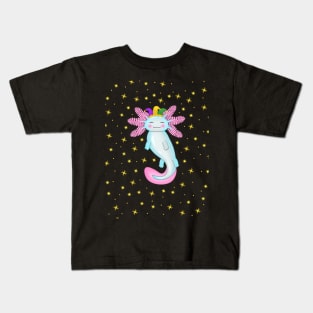 Axolotl celebrating mardi gras Kids T-Shirt